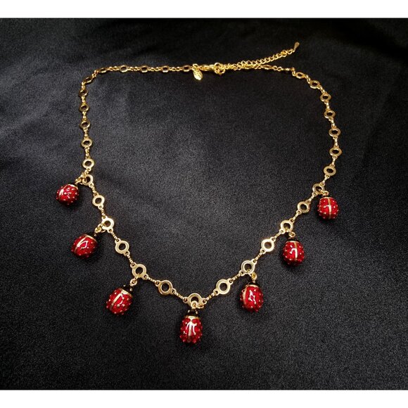 Vintage Joan Rivers Classics Collection Ladybug Charm Necklace - Picture 3 of 6